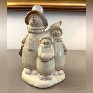 TII Ceramic Christmas Snowman Family Figurine Holiday Vintage Mom Dad Child